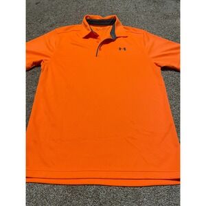 Under Armour Mens HeatGear Loose Fit Performance Polo Shirt Orange Medium MD